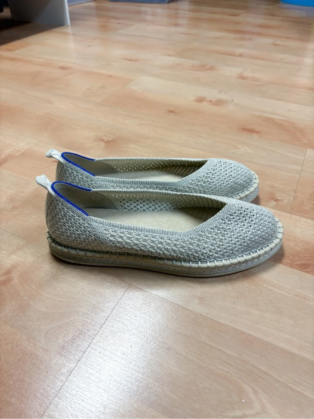 Rothy’s The Espadrille Diamond Metallic Knit Flats Women’s Size 9.5